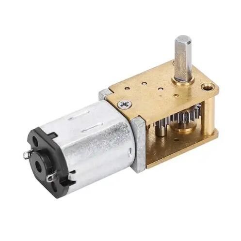 6V - 12V ブラシ DCギアモーター 横軸 ワーム ショートシャフト DC マイクロ メタルギアモーター
